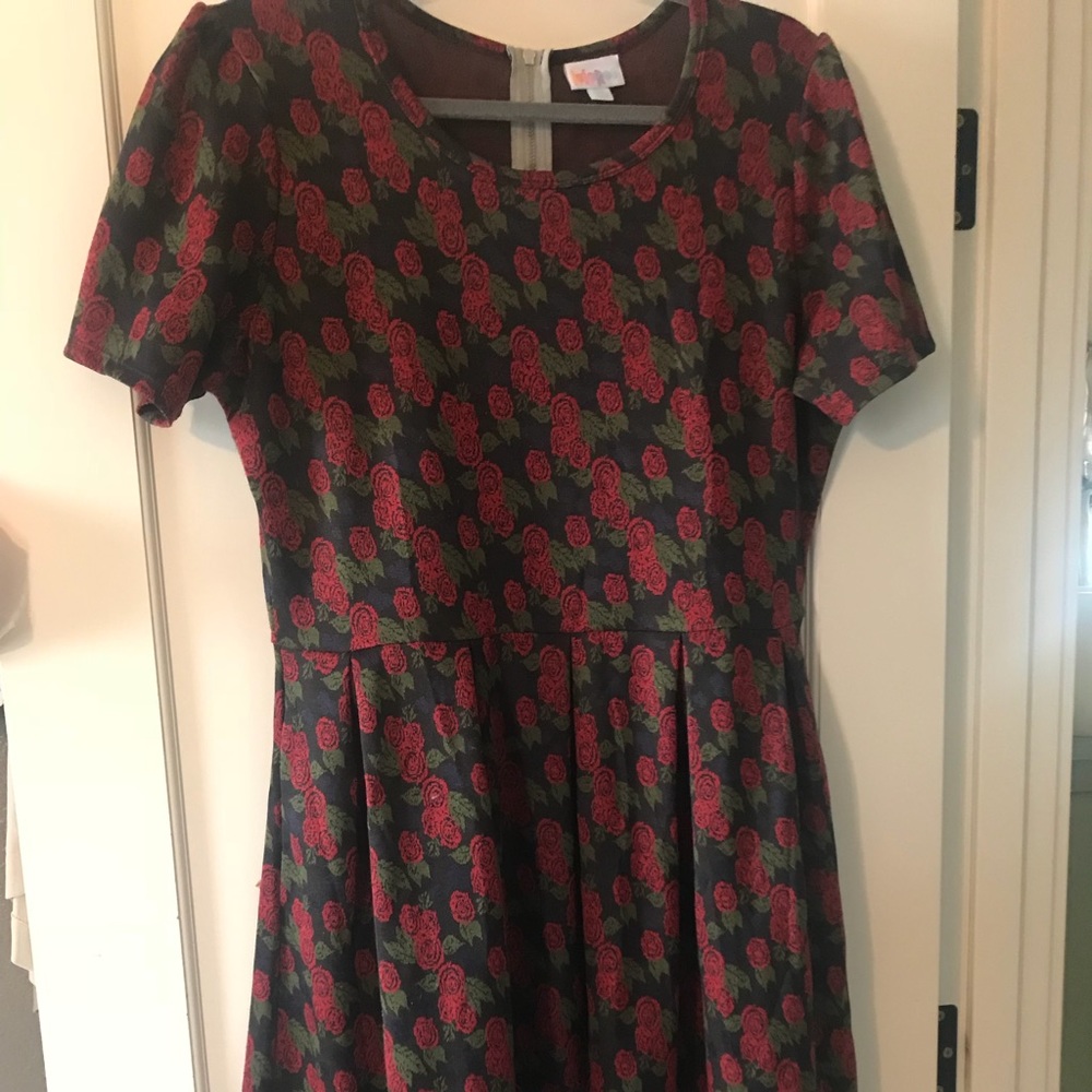 Lularoe Amelia Dress Red Roses